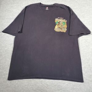 Panama City Beach Shirt Mens 3XL Black Double Graphic Tee Motorcycle Hanes Vtg